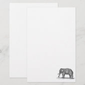 Vintage 1800s Elephant Illustration - Elephants Briefpapier (Voorkant / Achterkant)