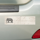 Vintage 1800s Elephant Illustration - Elephants Bumpersticker (Op auto)
