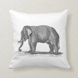Vintage 1800s Elephant Illustration - Elephants Kussen