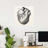Vintage 1800s Hartretro hartanatomie harten Poster (Thuiskantoor)