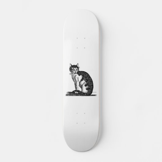 Vintage 1800s House Cat Illustration - Cats Skateboard (Voorkant)