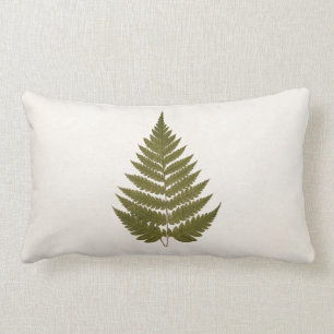 Vintage 1800s Olijfgroene Sjabloon van Fern Leaf Kussen