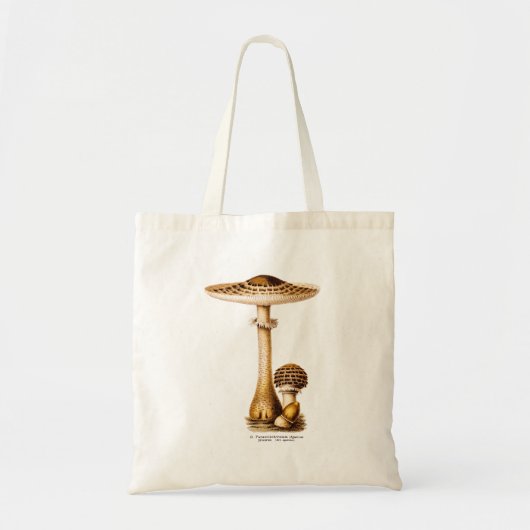 Vintage 1800s Paddenstoel Sjabloon paddenstoelen Tote Bag (Voorkant)