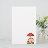 Vintage 1800s Paddenstoel Sjabloon Rode paddenstoe Briefpapier (Staand voorkant)