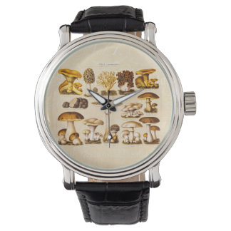 Vintage 1800s Paddenstoelenvariëteit Sjabloon Horloge