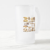 Vintage 1800s Paddenstoelenvariëteit Sjabloon Matglas Bierpul (Voorkant rechts)