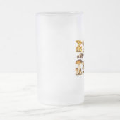 Vintage 1800s Paddenstoelenvariëteit Sjabloon Matglas Bierpul (Center)