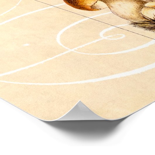 Vintage 1800s Paddenstoelenvariëteit Sjabloon Poster (Hoek)