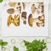 Vintage 1800s Paddenstoelenvariëteit Sjabloon Theedoek (Gevouwen)