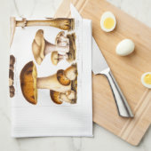 Vintage 1800s Paddenstoelenvariëteit Sjabloon Theedoek (Quarter Fold)