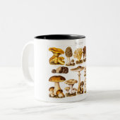 Vintage 1800s Paddenstoelenvariëteit Sjabloon Tweekleurige Koffiemok (Voorkant links)