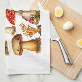 Vintage 1800s Paddenstoelvariëteit Rode paddenstoe Theedoek (Quarter Fold)