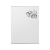 Vintage 1800s Retro Peacock Illustration Sjabloon Notitieblok (Linkerzijde)