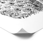 Vintage 1800s Retro Peacock Illustration Sjabloon Poster (Hoek)