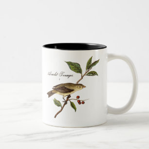 Vintage 1800s Scarlet Tanager Bird Songbird Birds Tweekleurige Koffiemok