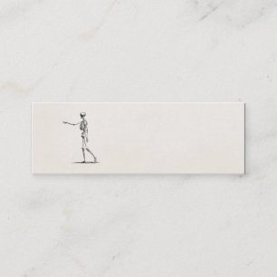 Vintage 1800s Skelet Antiek anatomie skeletten Mini Visitekaartje