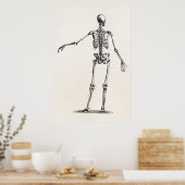 Vintage 1800s Skelet Antiek anatomie skeletten Poster (Keuken)