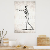 Vintage 1800s Skelet Antiek anatomie skeletten Poster (Keuken)