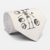 Vintage 1800s Skelet Antiek anatomie skeletten Stropdas (Opgerold)