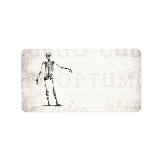 Vintage 1800s Skelet Retro Skeletons Anatomie Etiket (Voorkant)