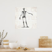 Vintage 1800s Skelet Retro Skeletons Anatomie Poster (Keuken)