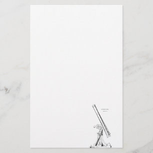 Vintage 1800s Telescope Antiek Astronomie Sjabloon Briefpapier