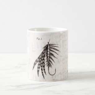 Vintage 1800s Vliegende vliegen Oude haken Koffiemok