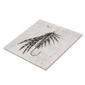 Vintage 1800s Vliegende vliegen Oude haken Tegeltje (Zijkant)