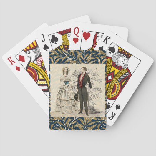 Vintage 1844 Victoriaanse Huwelijksillustratie Pokerkaarten (Achterkant)