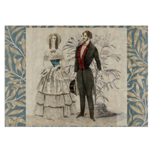 Vintage 1844 Victoriaanse Huwelijksillustratie  Snijplank