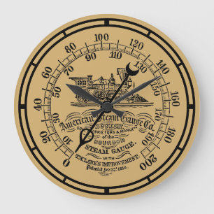 Vintage 1850 Steampunk-locomotief Grote Klok