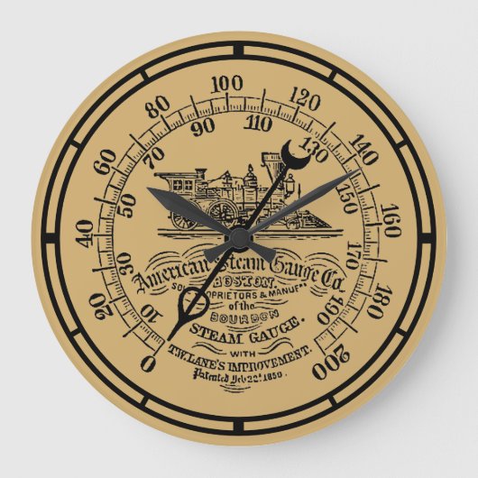 Vintage 1850 Steampunk-locomotief Grote Klok (Voorkant)