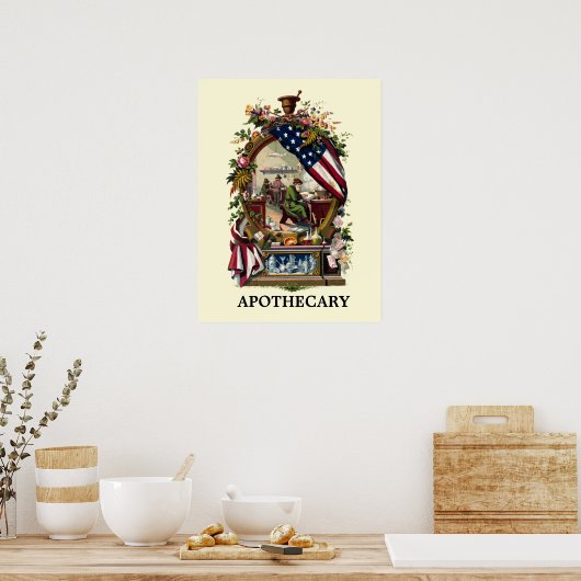 Vintage 1859 Apothecary Poster (Keuken)