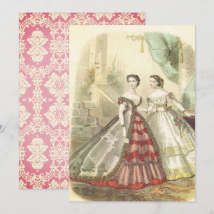 Vintage 1860 Vrouwen Kaart