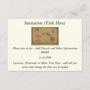 Vintage 1876 Hawaii-kaart - Hawaiiaanse eilanden Kaart