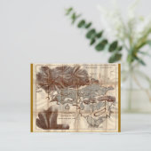 Vintage 1879 Lager Saranac Lake Reconnaissance Map Briefkaart (Staand voorkant)