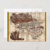 Vintage 1879 Lager Saranac Lake Reconnaissance Map Briefkaart (Voorkant / Achterkant)