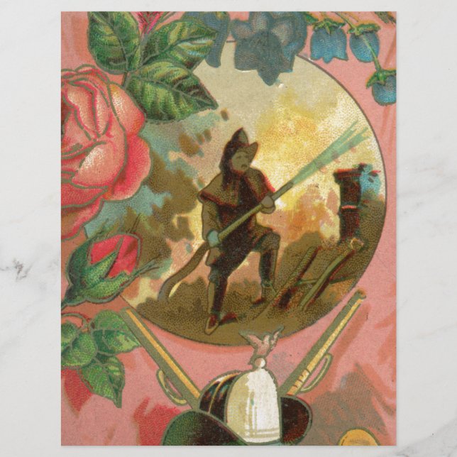 Vintage 1880's Fireman Firefighter Hoesje (Voorkant)