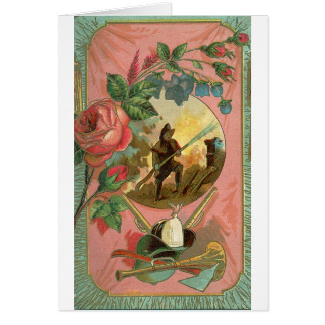 Vintage 1880's Fireman Firefighter Hoesje (Voorkant)