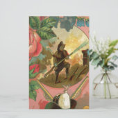 Vintage 1880's Fireman Firefighter Hoesje Briefpapier (Staand voorkant)