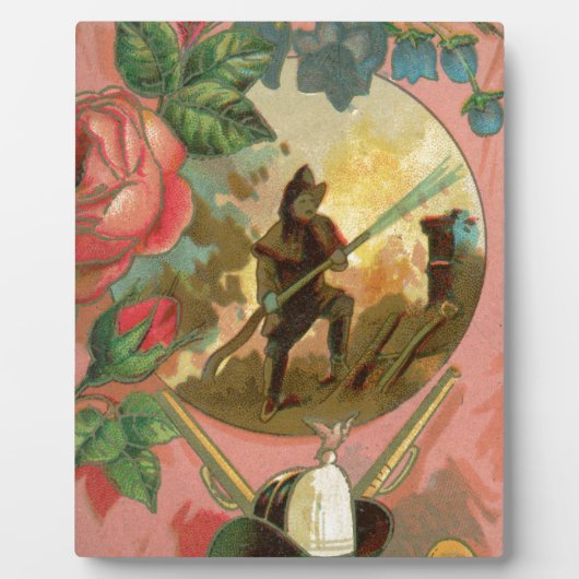 Vintage 1880's Fireman Firefighter Hoesje Fotoplaat (Voorkant)