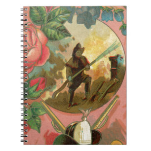Vintage 1880's Fireman Firefighter Hoesje Notitieboek