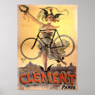 Vintage 1883 Art Nieuwe Inheemse Cyclus Poster
