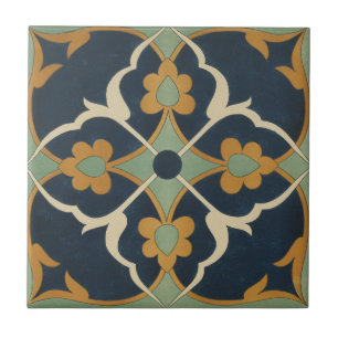 Vintage 1884 Groen sieraardenkunst Tegeltje