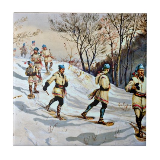 Vintage (1886) Sneeuwkring Tegeltje (Voorkant)