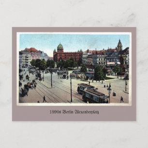 Vintage 1890 Berlijn Alexanderplatz aangepast Briefkaart