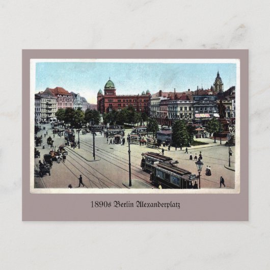 Vintage 1890 Berlijn Alexanderplatz aangepast Briefkaart (Voorkant)