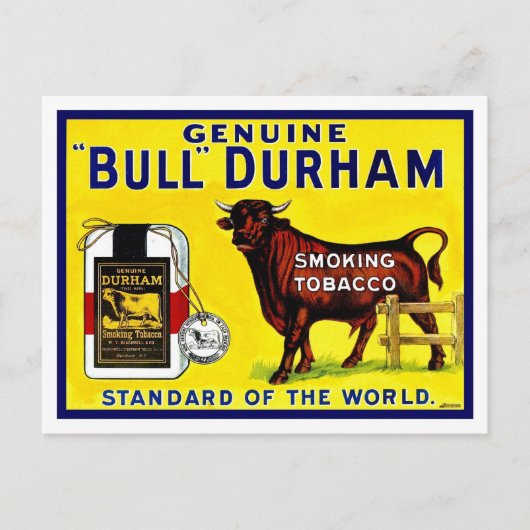 Vintage 1890 Bull Durham Briefkaart (Voorkant)