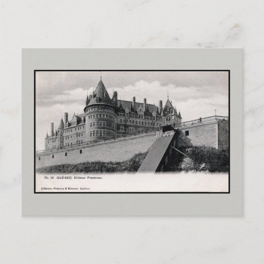 Vintage 1890 Chateau Frontenac Quebec Montreal Briefkaart (Voorkant)