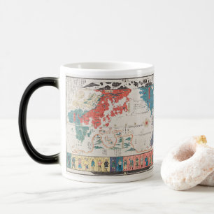 Vintage 1890 mensen over de hele wereld magische mok